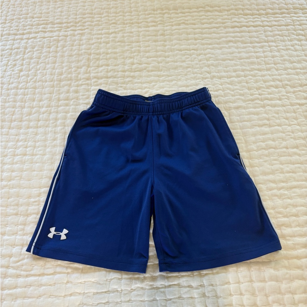 Kids Under Armour Blue Athletic Shorts with pockets